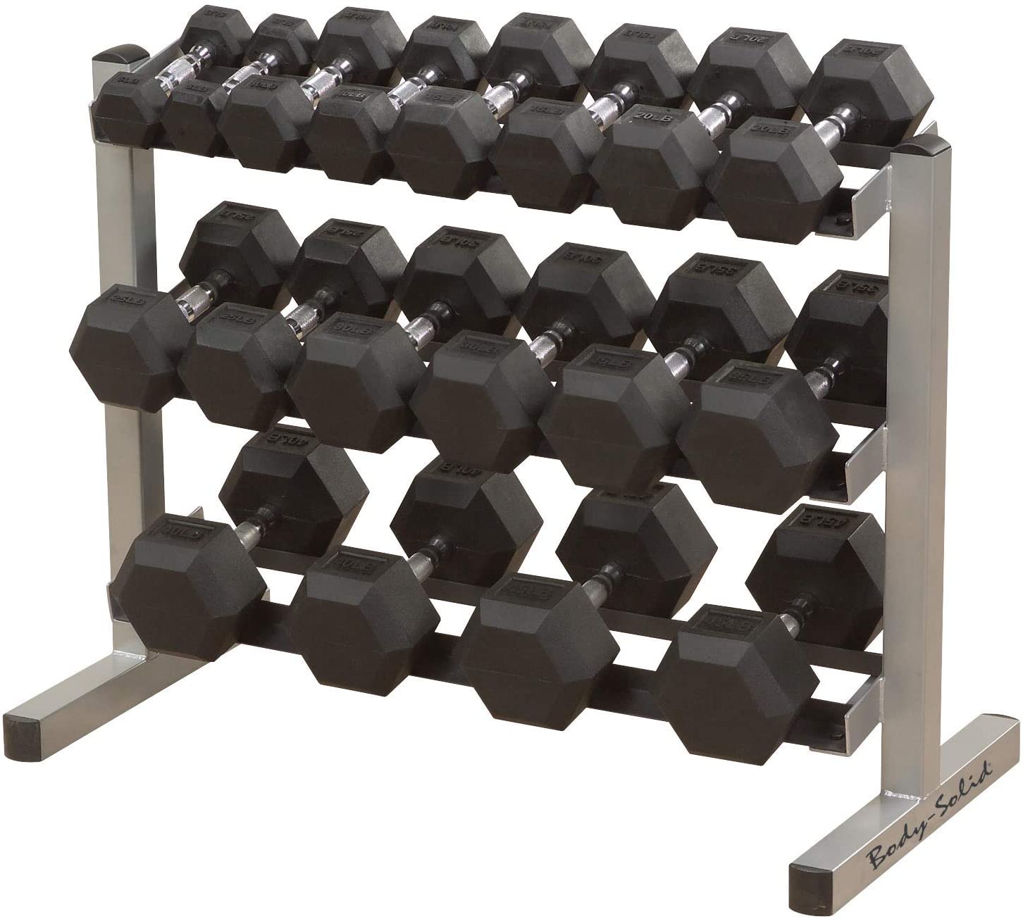 Body-Solid 60" Heavy Duty Dumbbell Rack with 3rd Tier